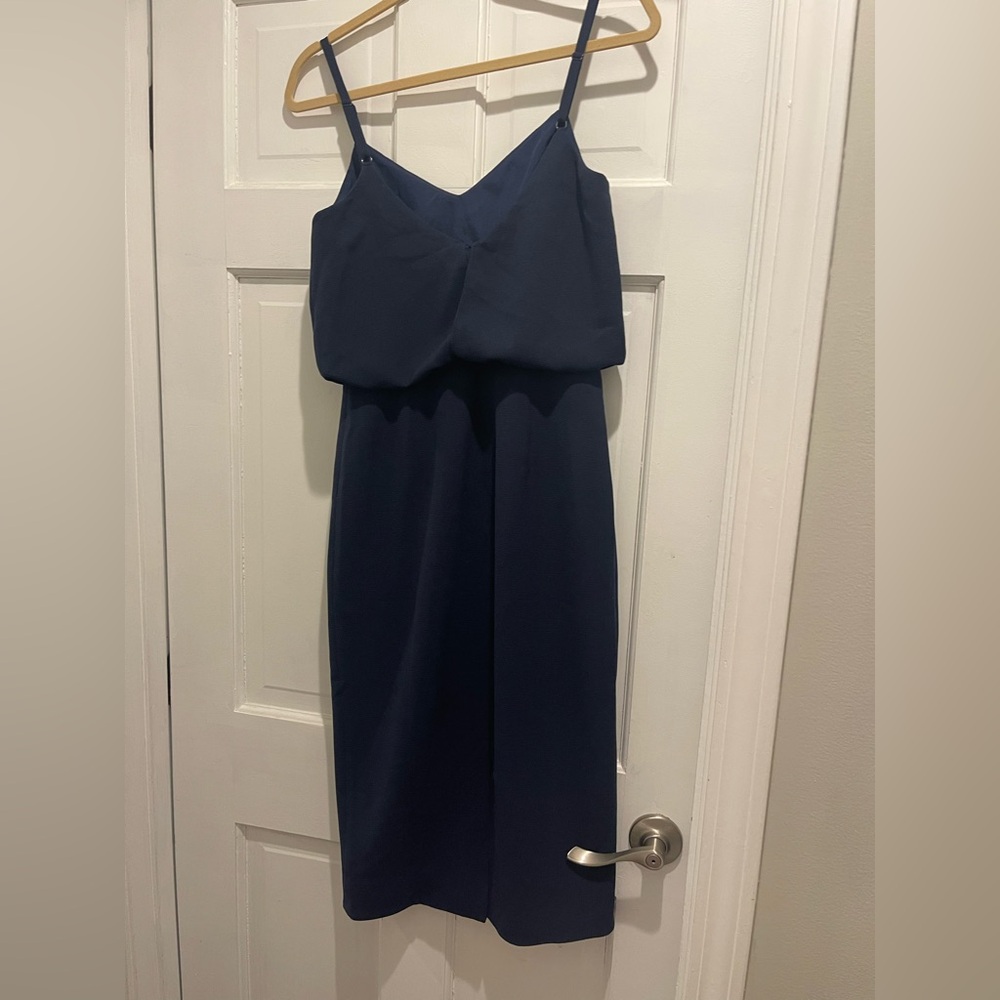 Dress The Population Elegant Navy Blue Midi Dress - Picture 6 of 6